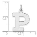 Large Sterling Silver Rhodium-plated Block Letter P Initial Charm - Image 4