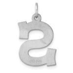 Large Sterling Silver Rhodium-plated Block Letter S Initial Charm - Image 3