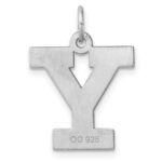 Large Sterling Silver Rhodium-plated Block Letter Y Initial Charm - Image 3