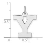 Large Sterling Silver Rhodium-plated Block Letter Y Initial Charm - Image 4