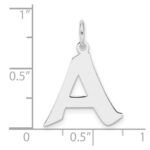 Small Sterling Silver Rhodium-plated Artisan Block Letter A Initial Charm - Image 4