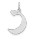 Small Sterling Silver Rhodium-plated Artisan Block Letter C Initial Charm - Image 3