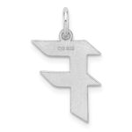 Small Sterling Silver Rhodium-plated Artisan Block Letter F Initial Charm - Image 3