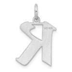 Small Sterling Silver Rhodium-plated Artisan Block Letter K Initial Charm - Image 3