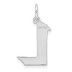 Small Sterling Silver Rhodium-plated Artisan Block Letter L Initial Charm - Image 3