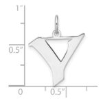 Small Sterling Silver Rhodium-plated Artisan Block Letter Y Initial Charm - Image 4