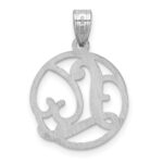 Small Sterling Silver Rhodium-plated Fancy Script Letter L Initial Pendant - Image 3