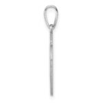 Small Sterling Silver Rhodium-plated Fancy Script Letter U Initial Pendant - Image 2