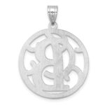 Large Sterling Silver Rhodium-plated Fancy Script Letter B Initial Pendant - Image 3