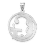Large Sterling Silver Rhodium-plated Fancy Script Letter G Initial Pendant - Image 3