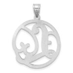 Large Sterling Silver Rhodium-plated Fancy Script Letter L Initial Pendant - Image 3