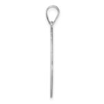 Large Sterling Silver Rhodium-plated Fancy Script Letter T Initial Pendant - Image 2