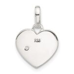 Sterling Silver E-coated CZ Heart Pendant - Image 3