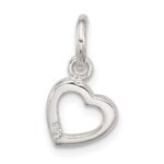 Sterling Silver Polished Open Heart Pendant - Image 3