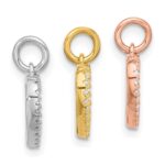 Sterling Silver Rhodium-plated Gold and Rose-tone CZ 3 Hearts Pendant - Image 2