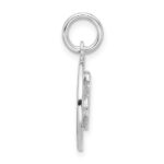 Sterling Silver Rhodium-plated Polished/Hammered Circle Heart Pendant - Image 2