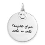 Sterling Silver Rh-plated Enameled THOUGHTS OF YOU.. Pendant