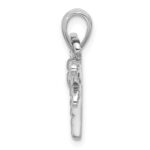 Sterling Silver Rhodium-Plated Polished Abalone Dragonfly Pendant - Image 2