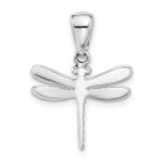 Sterling Silver Rhodium-plated Oxidized Dragonfly Pendant - Image 3