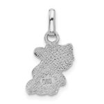 Sterling Silver Rhodium-plated Enameled Cat Charm Pendant - Image 3