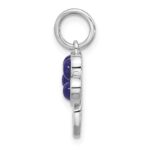 Sterling Silver Rhodium-plated Lapis Lazuli Enamel Paw Print Pendant - Image 2