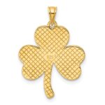 Sterling Silver Polished Gold-tone Glitter Paper Clover Pendant - Image 3