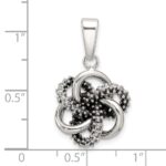 Sterling Silver Antiqued and Polished Love Knot Pendant - Image 4