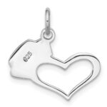 Sterling Silver Rhodium-plated Enameled Nurses Hat with Heart Pendant - Image 3