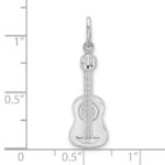 Sterling Silver Rhodium-plated Guitar Charm Pendant - Image 4