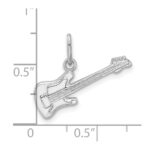 Sterling Silver Rhodium-plated Electric Guitar Charm Pendant - Image 4