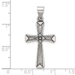 Sterling Silver Antiqued Solid Cross Pendant - Image 4