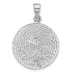 Sterling Silver Rhodium-Plated Polished Star of David in Tree Round Pendant - Image 3
