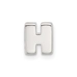 Sterling Silver E-coated Letter H Slide Charm
