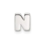 Sterling Silver E-coated Letter N Slide Charm
