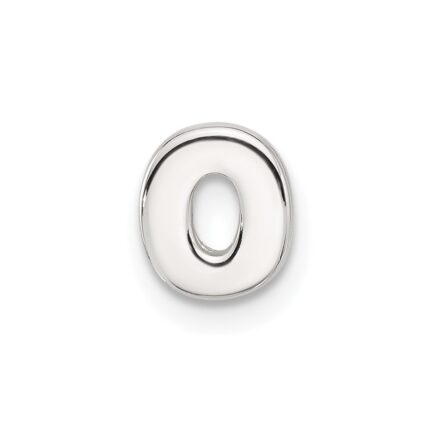 Sterling Silver E-coated Letter O Slide Charm