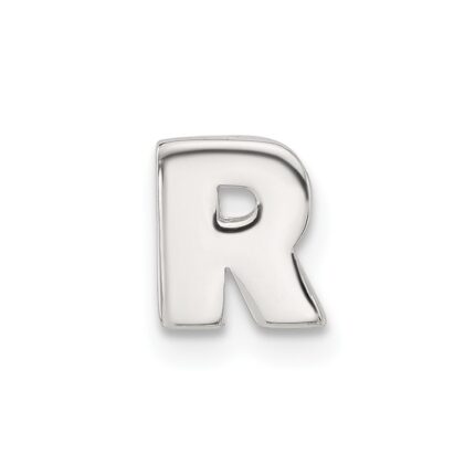 Sterling Silver E-coated Letter R Slide Charm