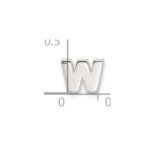Sterling Silver E-coated Letter W Slide Charm - Image 4