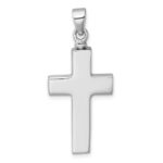 Sterling Silver Rhodium-plated Polished CZ Latin Cross Ash Holder Pendant - Image 3