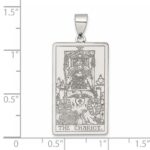Sterling Silver The Chariot Tarot Card Pendant - Image 4