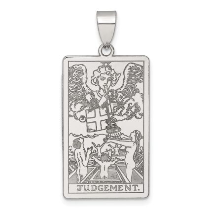 Sterling Silver Judgement Tarot Card Pendant