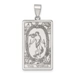 Sterling Silver The World Tarot Card Pendant