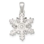 Sterling Silver Polished CZ Snowflake Pendant - Image 3
