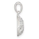 Sterling Silver Polished CZ Shell Pendant - Image 2