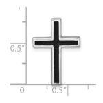 Sterling Silver Rhodium-plated Polished Enameled Latin Cross Chain Slide Pendant - Image 4