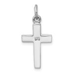 Sterling Silver Rhodium-plated Enameled Polished Heart Cross Pendant - Image 3
