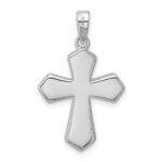 Sterling Silver Rhodium-plated Polished Black Enameled Cross Pendant - Image 3
