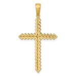 Sterling Silver Gold-Tone Polished Pave CZ Latin Cross Pendant - Image 3