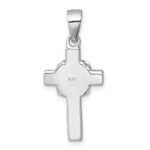 sterling Silver Rhodium-plated Black And White Crystal -X- Cross Pendant - Image 3