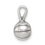 Sterling Silver Antiqued Basketball Charm - Image 2