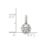 Sterling Silver Antiqued Basketball Charm - Image 3